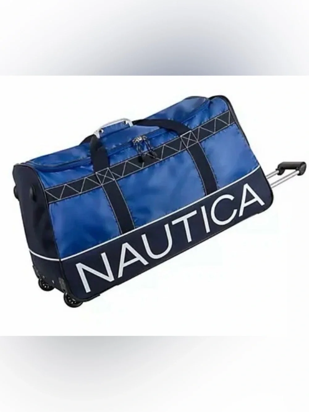 Nautica Royal Blue Rolling Travel Duffel with Bold Logo